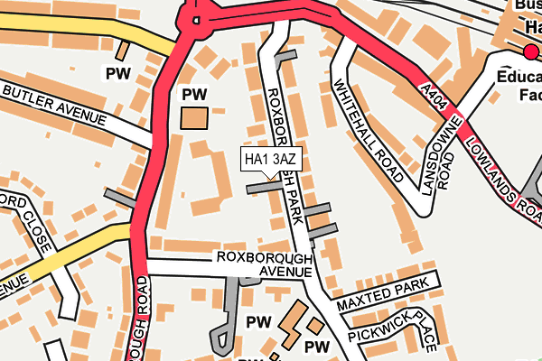HA1 3AZ map - OS OpenMap – Local (Ordnance Survey)