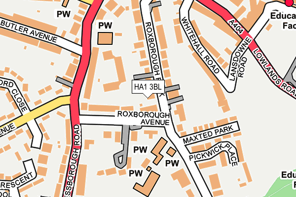 HA1 3BL map - OS OpenMap – Local (Ordnance Survey)