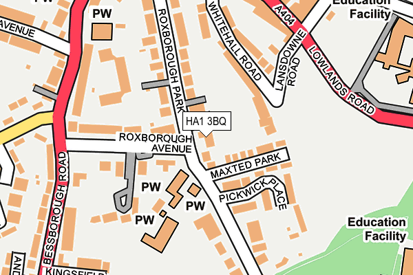 HA1 3BQ map - OS OpenMap – Local (Ordnance Survey)