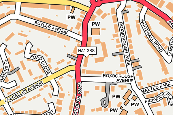HA1 3BS map - OS OpenMap – Local (Ordnance Survey)