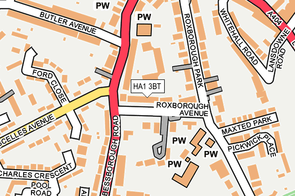 HA1 3BT map - OS OpenMap – Local (Ordnance Survey)