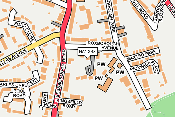 HA1 3BX map - OS OpenMap – Local (Ordnance Survey)