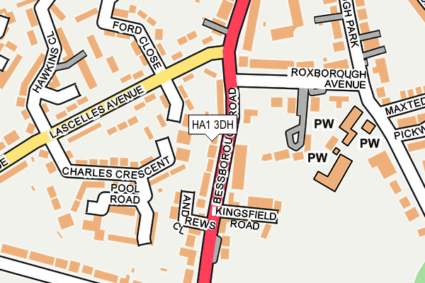 HA1 3DH map - OS OpenMap – Local (Ordnance Survey)