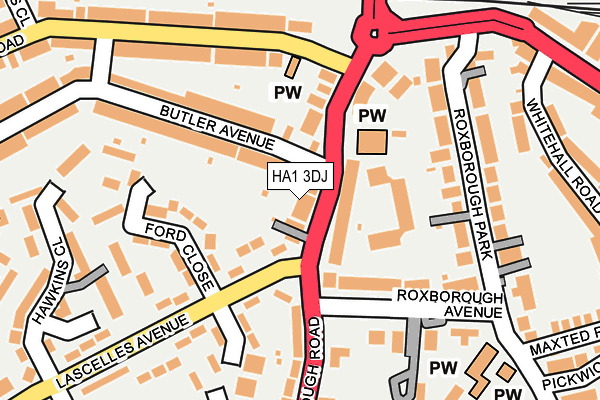 HA1 3DJ map - OS OpenMap – Local (Ordnance Survey)