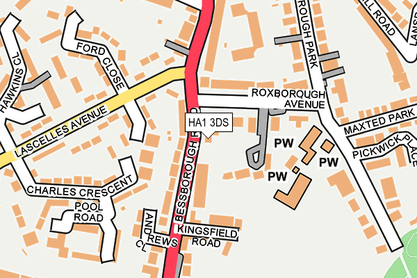 HA1 3DS map - OS OpenMap – Local (Ordnance Survey)