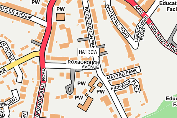 HA1 3DW map - OS OpenMap – Local (Ordnance Survey)