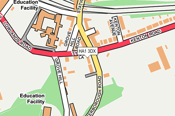 HA1 3DX map - OS OpenMap – Local (Ordnance Survey)