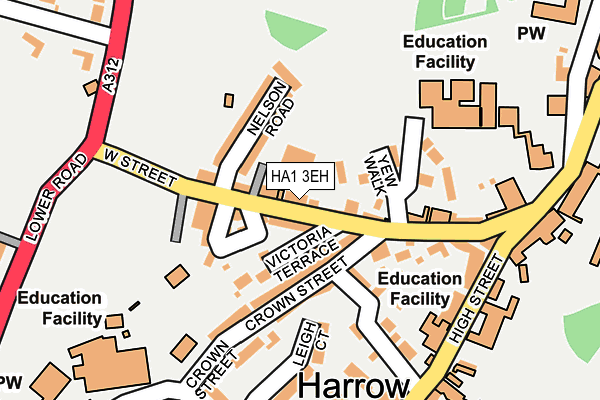 HA1 3EH map - OS OpenMap – Local (Ordnance Survey)
