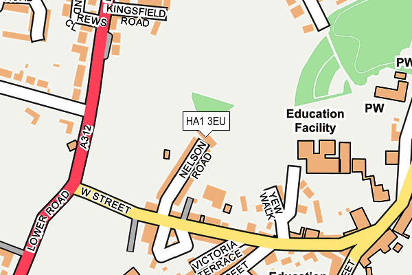 HA1 3EU map - OS OpenMap – Local (Ordnance Survey)