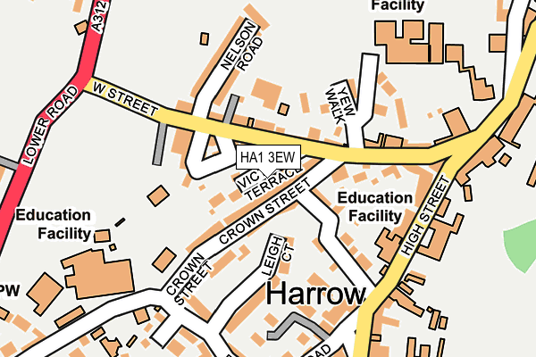 HA1 3EW map - OS OpenMap – Local (Ordnance Survey)
