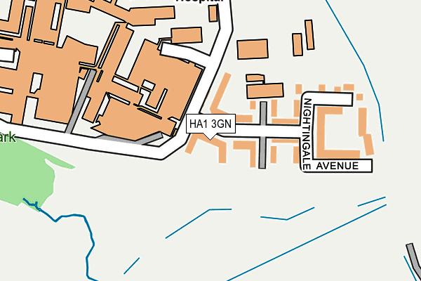 HA1 3GN map - OS OpenMap – Local (Ordnance Survey)