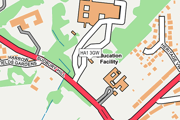 HA1 3GW map - OS OpenMap – Local (Ordnance Survey)