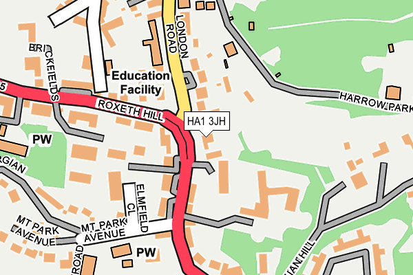 HA1 3JH map - OS OpenMap – Local (Ordnance Survey)
