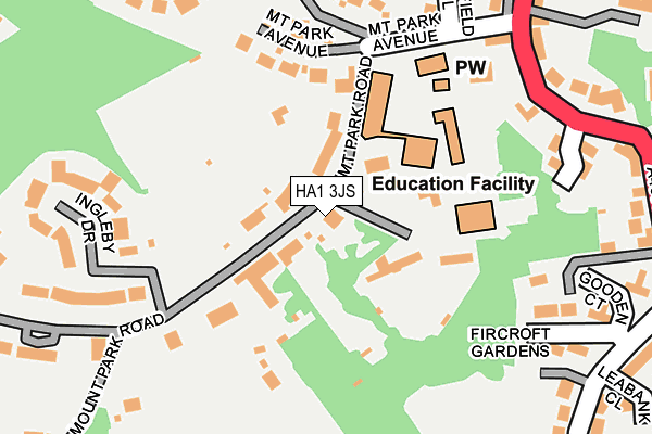 HA1 3JS map - OS OpenMap – Local (Ordnance Survey)