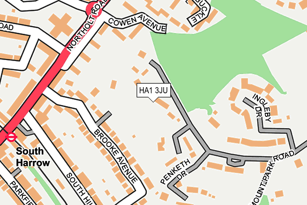 HA1 3JU map - OS OpenMap – Local (Ordnance Survey)