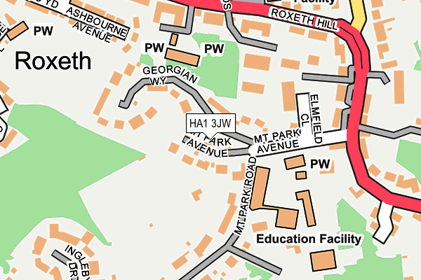 HA1 3JW map - OS OpenMap – Local (Ordnance Survey)