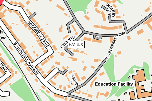 HA1 3JX map - OS OpenMap – Local (Ordnance Survey)