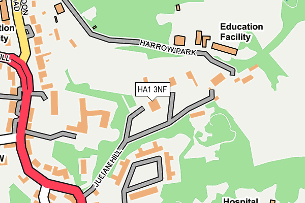HA1 3NF map - OS OpenMap – Local (Ordnance Survey)