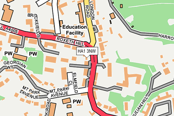 HA1 3NW map - OS OpenMap – Local (Ordnance Survey)