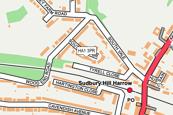 HA1 3PR map - OS OpenMap – Local (Ordnance Survey)