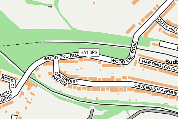 HA1 3PS map - OS OpenMap – Local (Ordnance Survey)