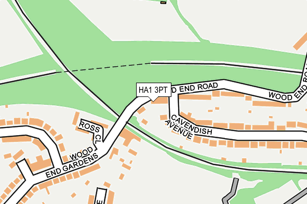 HA1 3PT map - OS OpenMap – Local (Ordnance Survey)
