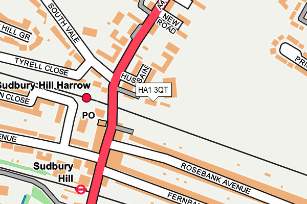 HA1 3QT map - OS OpenMap – Local (Ordnance Survey)