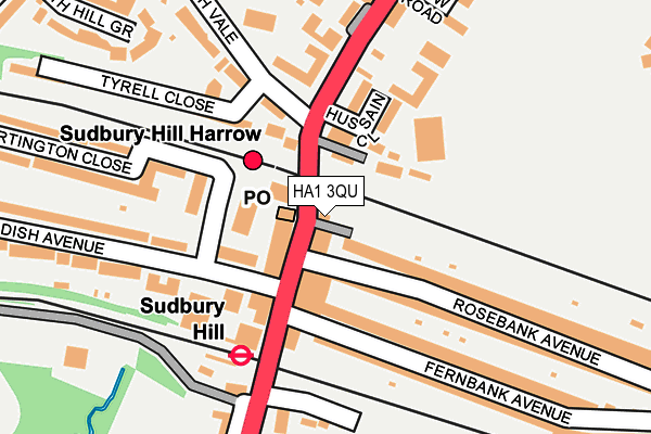 HA1 3QU map - OS OpenMap – Local (Ordnance Survey)