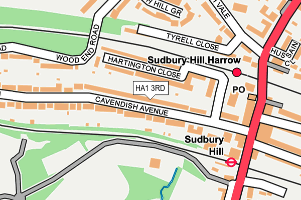 HA1 3RD map - OS OpenMap – Local (Ordnance Survey)