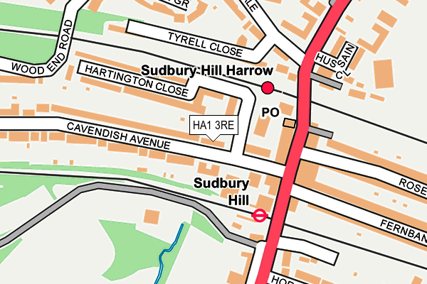 HA1 3RE map - OS OpenMap – Local (Ordnance Survey)