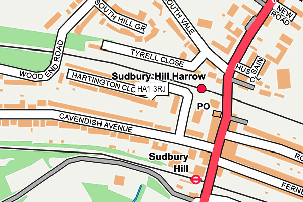 HA1 3RJ map - OS OpenMap – Local (Ordnance Survey)