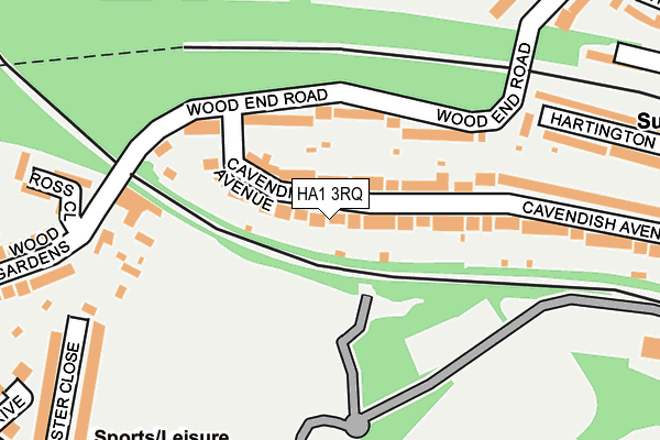 HA1 3RQ map - OS OpenMap – Local (Ordnance Survey)