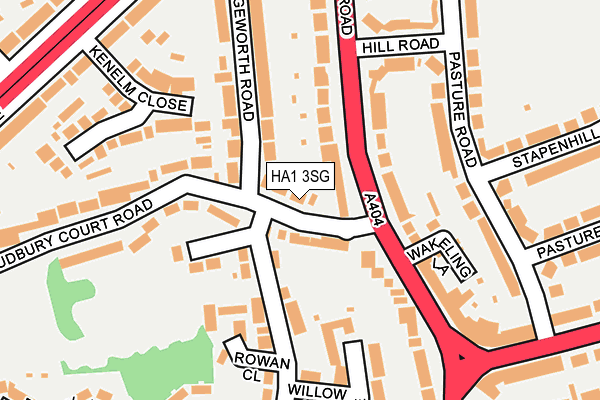 HA1 3SG map - OS OpenMap – Local (Ordnance Survey)