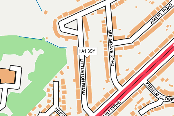 HA1 3SY map - OS OpenMap – Local (Ordnance Survey)
