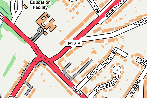 HA1 3TA map - OS OpenMap – Local (Ordnance Survey)