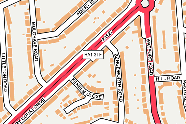 HA1 3TF map - OS OpenMap – Local (Ordnance Survey)