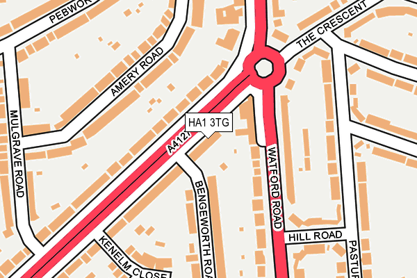 HA1 3TG map - OS OpenMap – Local (Ordnance Survey)