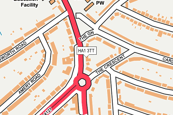 HA1 3TT map - OS OpenMap – Local (Ordnance Survey)