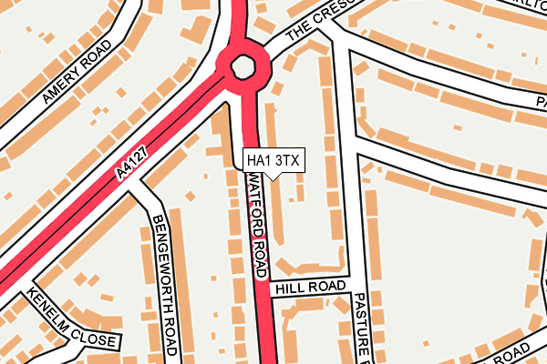 HA1 3TX map - OS OpenMap – Local (Ordnance Survey)