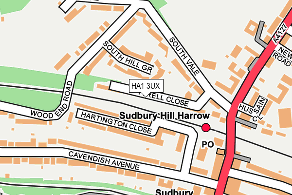 HA1 3UX map - OS OpenMap – Local (Ordnance Survey)