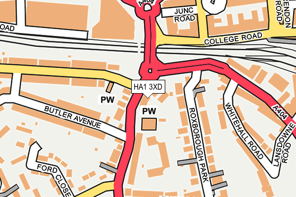 HA1 3XD map - OS OpenMap – Local (Ordnance Survey)