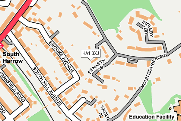 HA1 3XJ map - OS OpenMap – Local (Ordnance Survey)