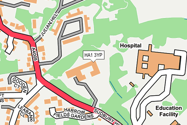 HA1 3YP map - OS OpenMap – Local (Ordnance Survey)