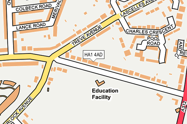 HA1 4AD map - OS OpenMap – Local (Ordnance Survey)