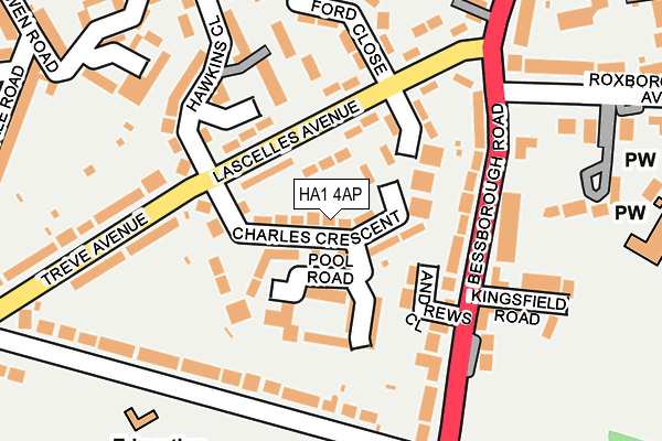 HA1 4AP map - OS OpenMap – Local (Ordnance Survey)