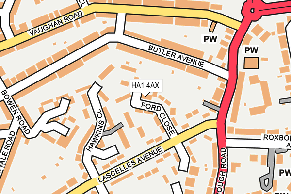 HA1 4AX map - OS OpenMap – Local (Ordnance Survey)