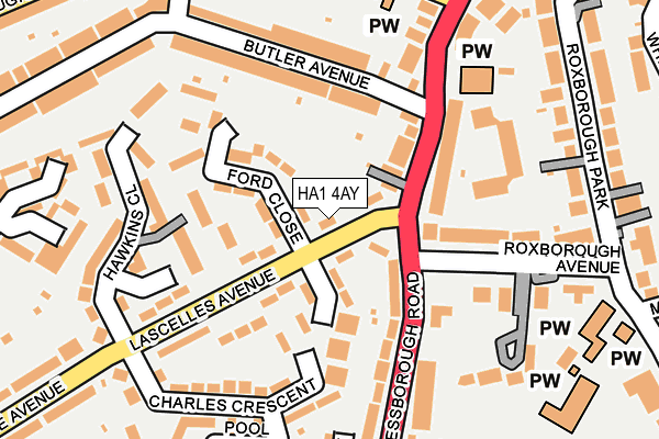 HA1 4AY map - OS OpenMap – Local (Ordnance Survey)