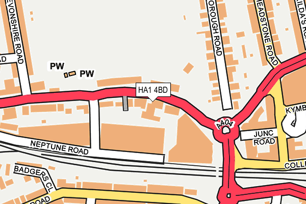 HA1 4BD map - OS OpenMap – Local (Ordnance Survey)