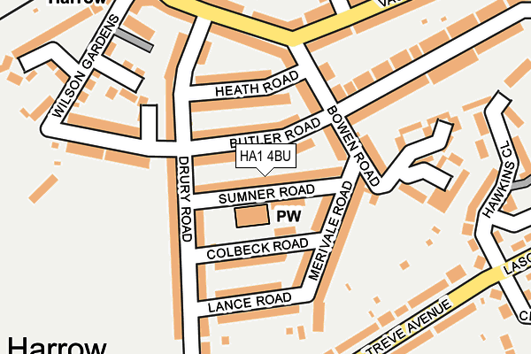 HA1 4BU map - OS OpenMap – Local (Ordnance Survey)