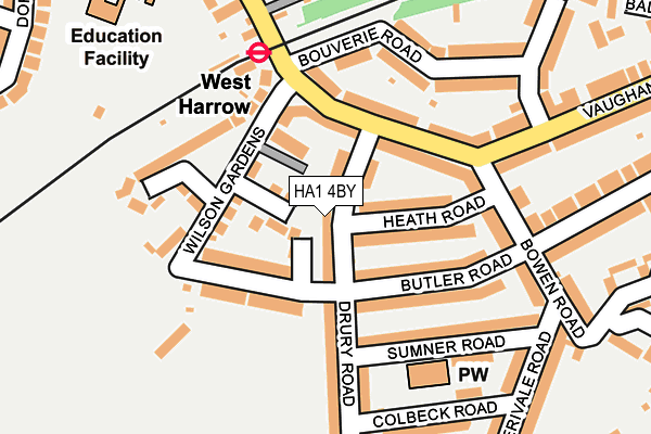 HA1 4BY map - OS OpenMap – Local (Ordnance Survey)
